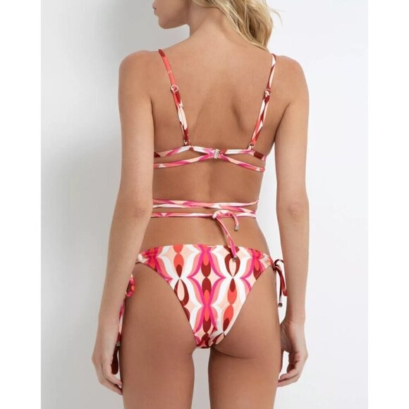 PatBO Twist String Bikini Bottom in Flamant Large New Womens Swim - Picture 2 of 16